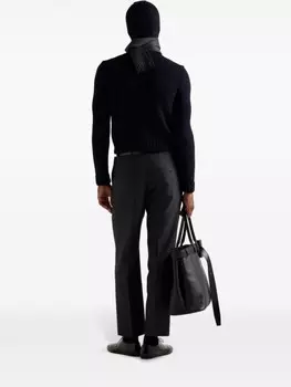 Prada шерстяной джемпер с капюшоном, синий