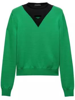 Prada шерстяной свитер, зеленый