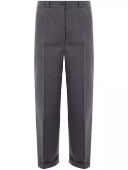 Prada шерстяные брюки средней посадки, серый