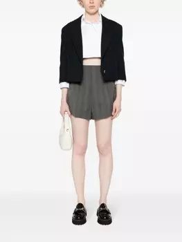 Prada шерстяные шорты со складками, серый