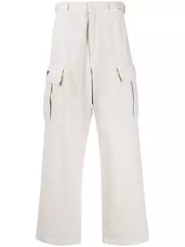 Prada широкие брюки карго, нейтральный цвет