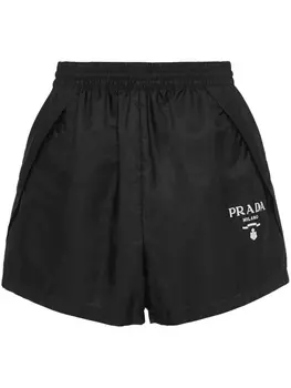 Prada шорты Re-Nylon с завышенной талией, черный