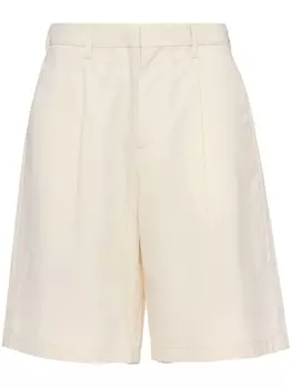 Prada шорты со складками, нейтральный цвет