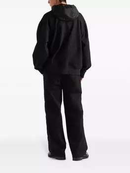 Prada спортивные брюки с лампасами и логотипом, черный