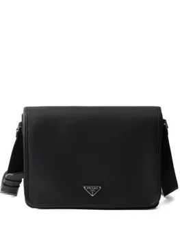 Prada структурированная сумка-мессенджер, черный