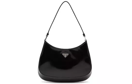 PRADA Сумка через плечо Cleo из кожи HOBO, женская, среднего размера, черная