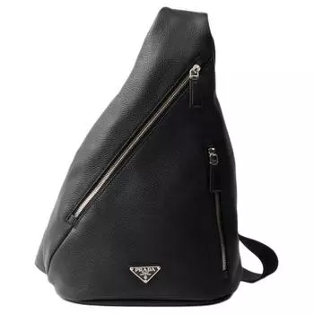 PRADA Сумка через плечо из натуральной кожи, мужская, черная