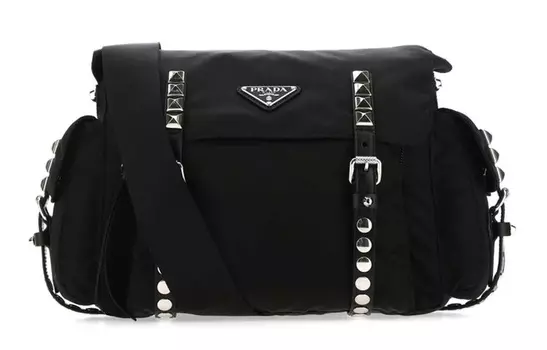 PRADA Сумка через плечо из нейлоновой ткани, унисекс, черная