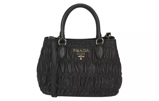 PRADA Сумка через плечо из овчины, женская, черная