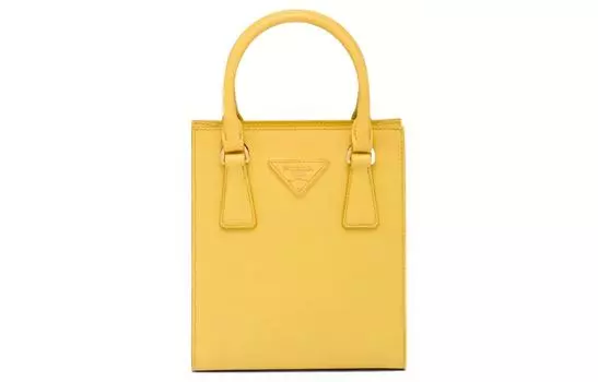 PRADA Сумка через плечо из сафьяновой кожи, женская, желтая