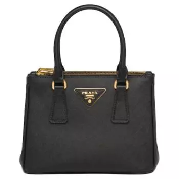 PRADA Сумка через плечо из сафьяновой кожи, мини-сумка на плечо, черная, женская