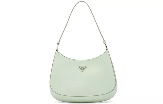 PRADA Сумка через плечо, кожаная, женская, среднего размера, мятно-зеленая/светло-зеленая