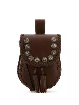 Prada сумка через плечо с откидным клапаном, коричневый