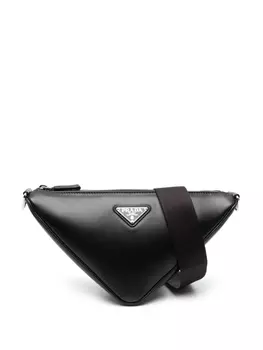 Prada сумка через плечо Triangle с логотипом, черный