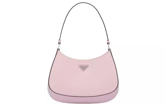 PRADA Сумка Cleo из блестящей кожи, женская, цвет "снежно-розовый"