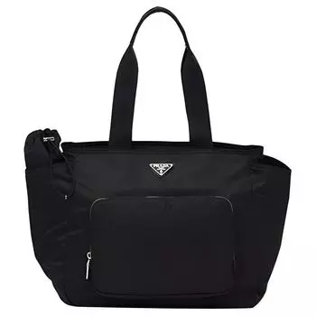 PRADA Сумка для младенцев из переработанного нейлона, сумка на плечо, сумка через плечо, обычная женская черная сумка