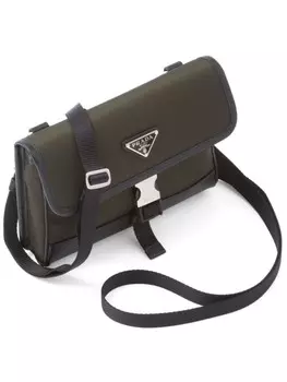 Prada сумка для смартфона из сафьяновой кожи с логотипом, зеленый