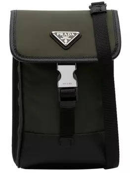 Prada сумка для телефона Re-Nylon с логотипом, зеленый