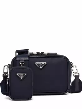 Prada сумка-мессенджер Brique с логотипом, синий
