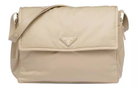 PRADA Сумка-мессенджер Cini Fabric с кожей, сумка через плечо, женская сумка-туба, цвет "пустынный желтый"