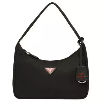 PRADA Сумка-мессенджер из нейлона, через плечо, женская, черная