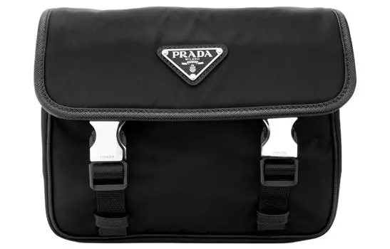 PRADA Сумка-мессенджер из нейлона с тканью, портфель, сумка через плечо, мужская, черная