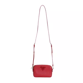 PRADA Сумка-мессенджер из телячьей кожи, квадратная, через плечо, женская, красного цвета