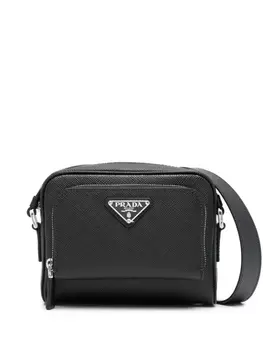 Prada сумка-мессенджер с логотипом, черный