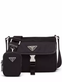 Prada сумка-мессенджер с логотипом, черный