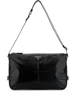 Prada сумка-мессенджер с логотипом, черный