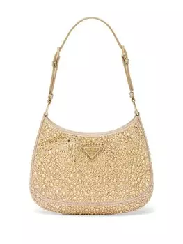 Сумка на плечо Prada Cleo с кристаллами, золотистый