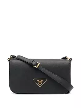 Prada сумка на плечо из сафьяновой кожи, черный