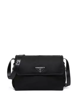 Сумка на плечо Prada Re-Nylon с логотипом, черный