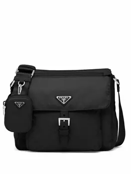 Сумка на плечо Prada Re-Nylon с логотипом, черный