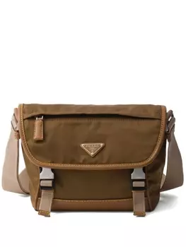 Prada сумка на плечо Re-Nylon с логотипом, коричневый