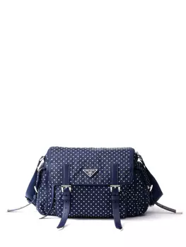 Prada сумка на плечо Re-Nylon с заклепками, синий