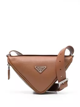 Prada сумка на плечо с логотипом, коричневый