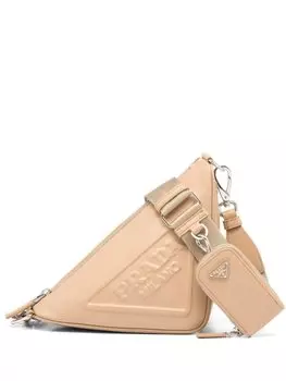 Prada сумка на плечо с логотипом, нейтральный цвет