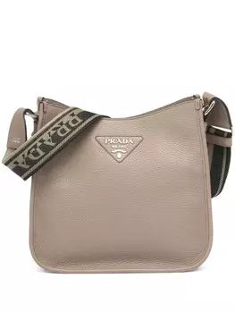 Сумка на плечо Prada с логотипом, серый