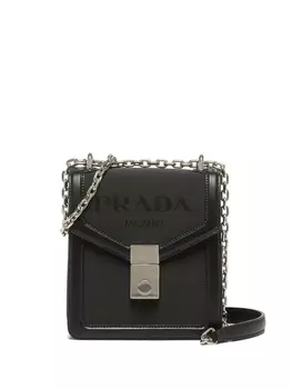 Сумка Prada с жаккардовым логотипом, черный