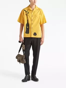 Prada сумка на плечо Symbole с вышивкой, черный