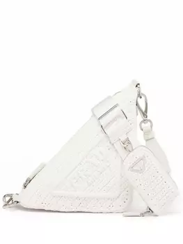Prada сумка на плечо Triangle из рафии, белый