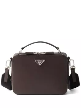 Prada сумка среднего размера из сафьяновой кожи, коричневый