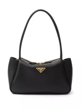 Prada сумка среднего размера с логотипом, черный