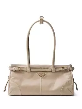 Prada сумка среднего размера с логотипом, нейтральный цвет