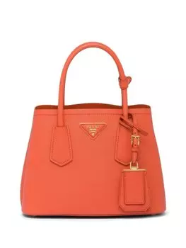 Prada сумка-тоут Double из сафьяновой кожи, оранжевый