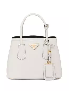 Сумка-тоут Prada Double из сафьяновой кожи, белый