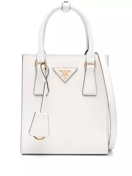 Сумка-тоут Prada из сафьяновой кожи, белый