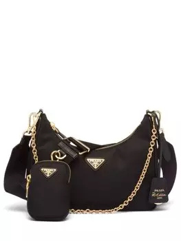 Сумка-тоут Prada Re-Edition 2005 с логотипом, черный
