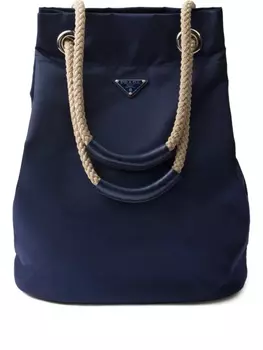 Prada сумка-тоут Re-Nylon с кулиской, синий